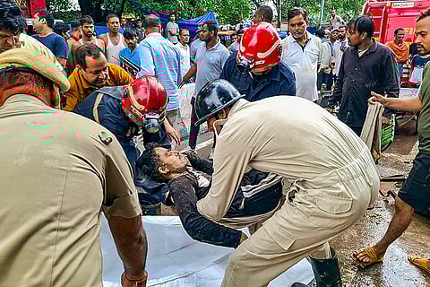 Wall collapses in Delhi's Nabi Karim area